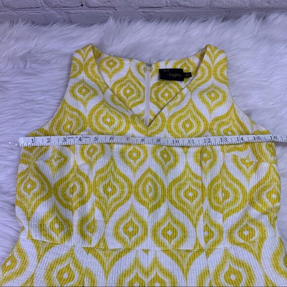 Just Taylor Yellow & White Fit & Flare Ogee Dress Size 8 P0309 - Picture 7 of 7